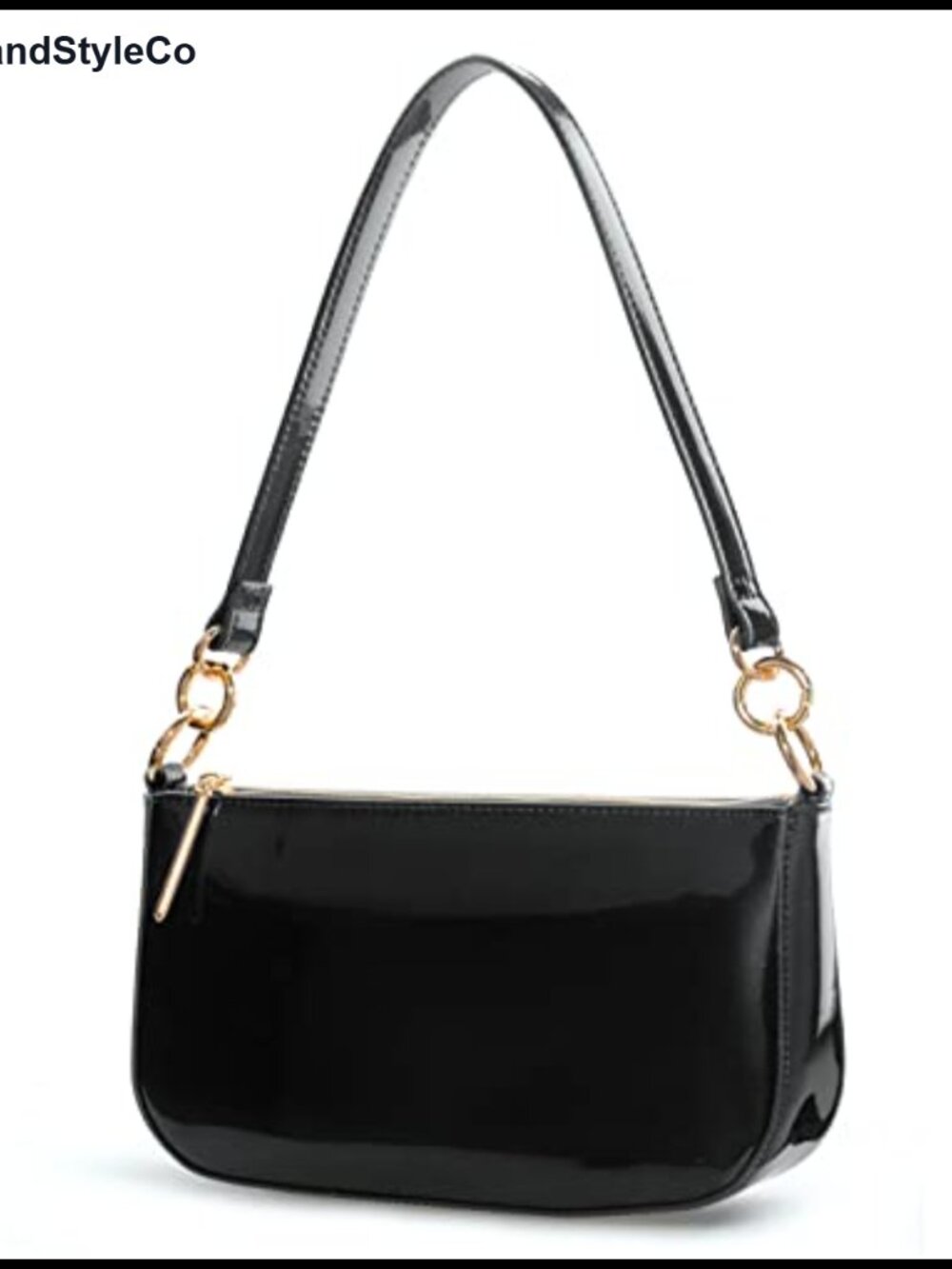Glossy Faux Patent Leather Chain Crossbody Clutch Shoulder Bag